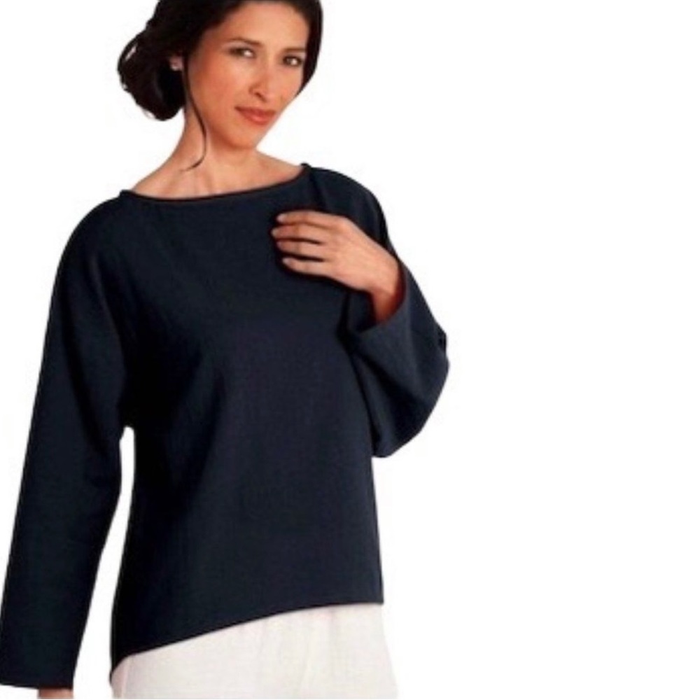 Soft Surroundings Relaxed Fit Top Black Size Large Petite